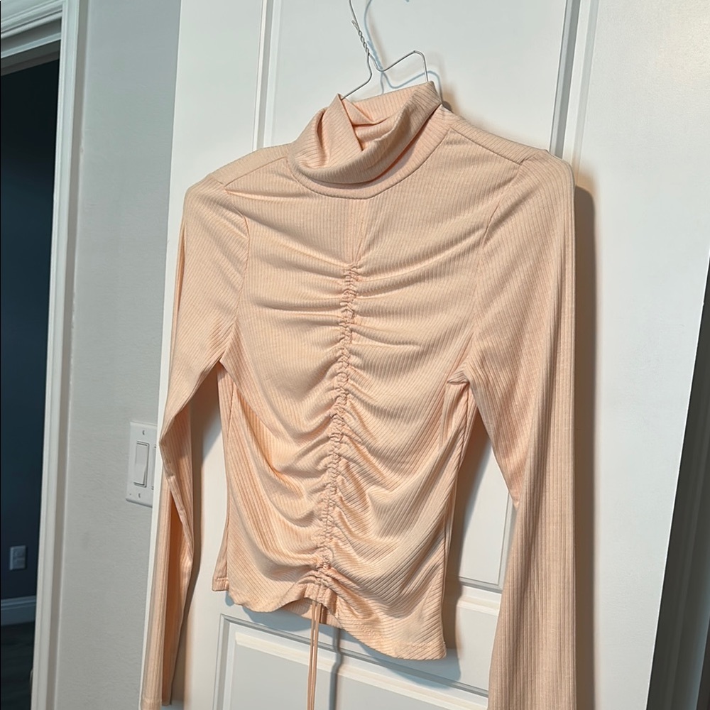 AFRM Peach Ruched Long Sleeve Top